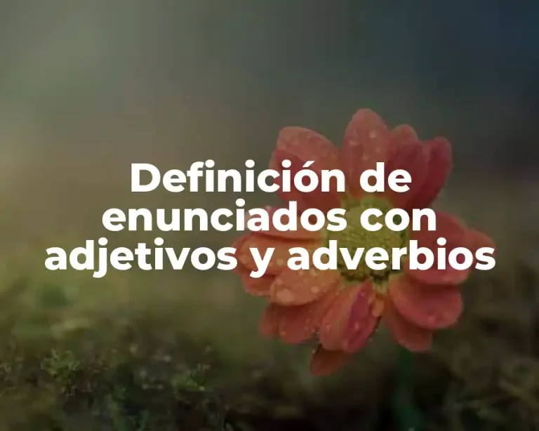 Definición de enunciados con adjetivos y adverbios