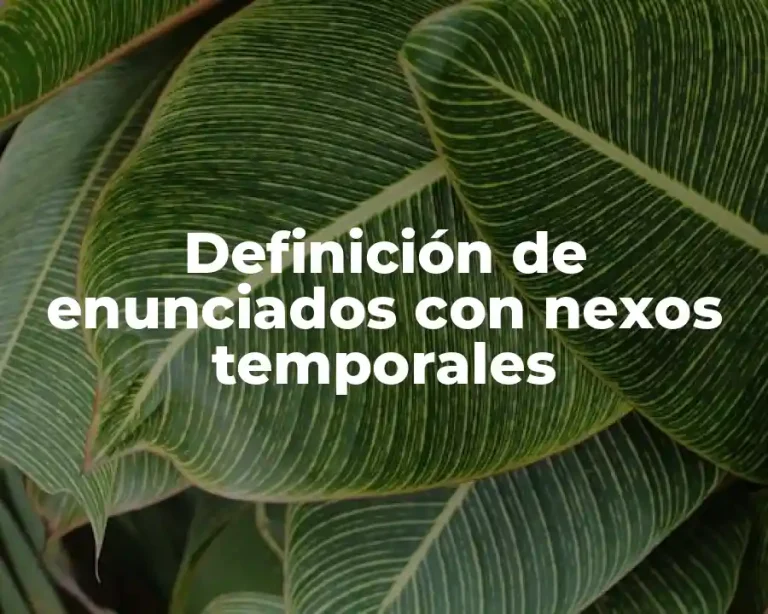 Definición de enunciados con nexos temporales