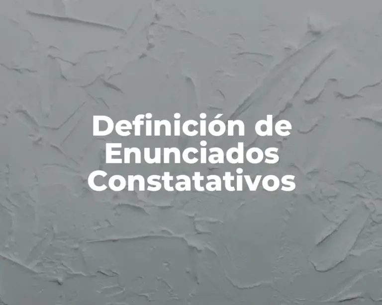 Definición de Enunciados Constatativos