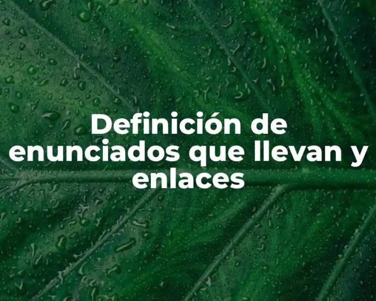 Definición de enunciados que llevan y enlaces