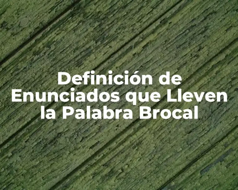 Definición de Enunciados que Lleven la Palabra Brocal