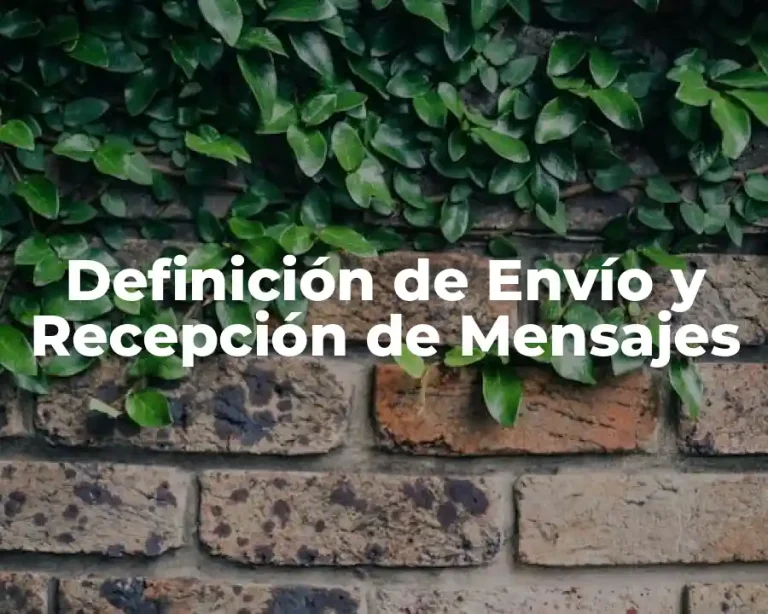 Definición de Envío y Recepción de Mensajes