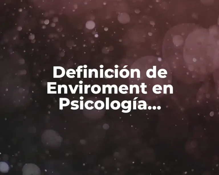 Definición de Enviroment en Psicología Organizacional