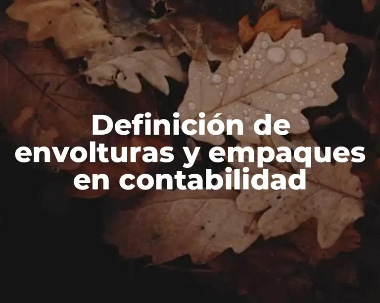 Definición de envolturas y empaques en contabilidad