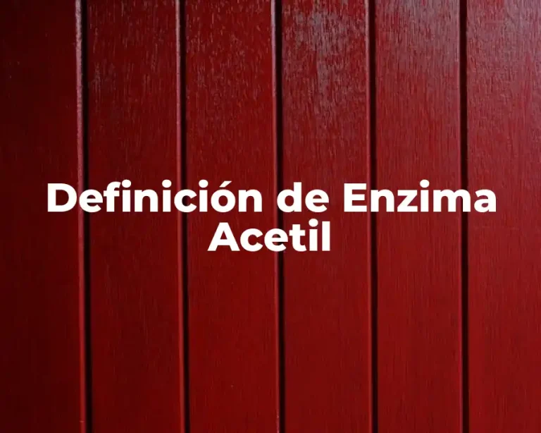 Definición de Enzima Acetil