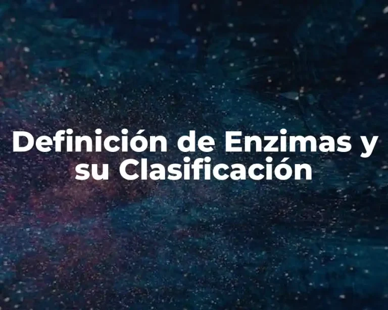 Definición de Enzimas y su Clasificación