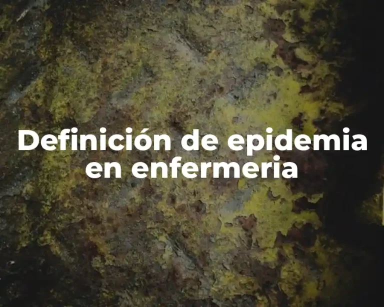 Definición de epidemia en enfermeria
