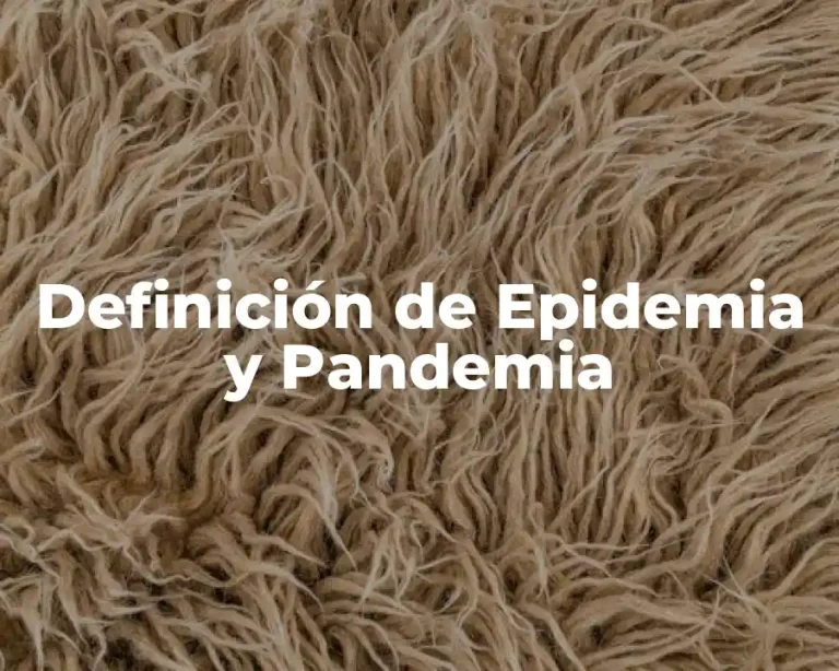 Definición de Epidemia y Pandemia
