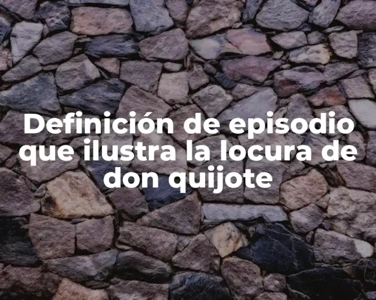 Definición de episodio que ilustra la locura de don quijote