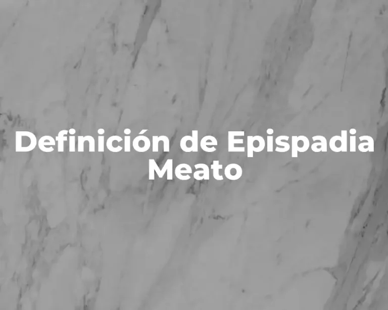 Definición de Epispadia Meato