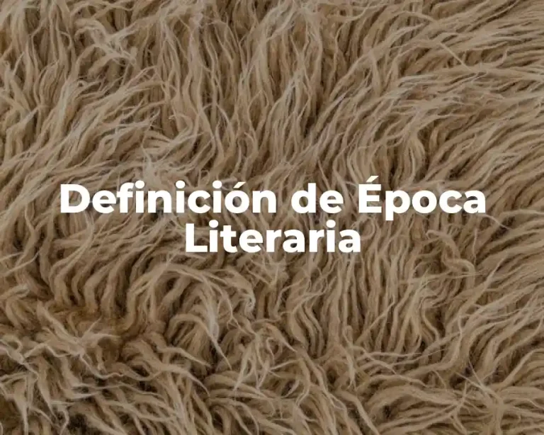 Definición de Época Literaria