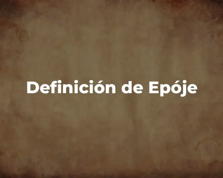 Definición de Epóje
