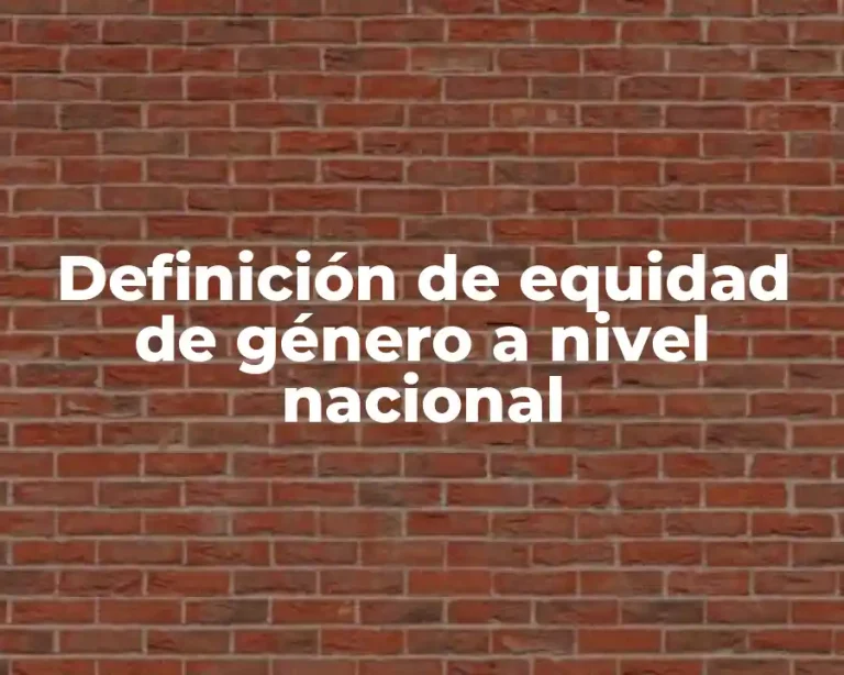 Definición de equidad de género a nivel nacional