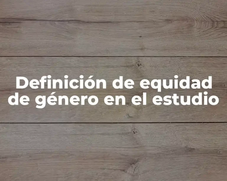 Definición de equidad de género en el estudio