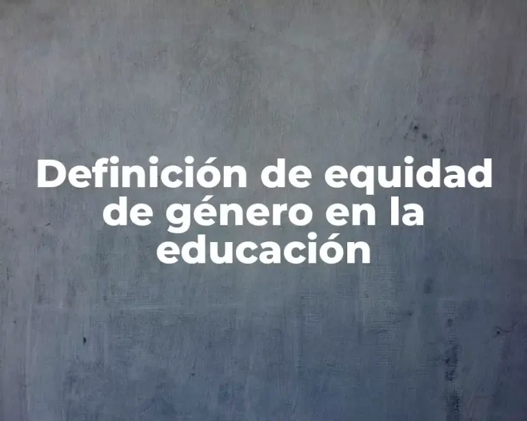 Definición de equidad de género en la educación