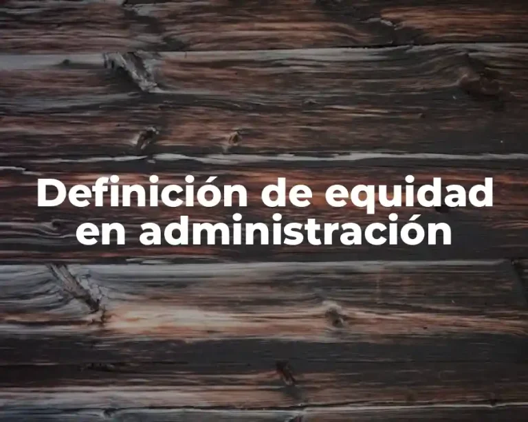 Definición de equidad en administración