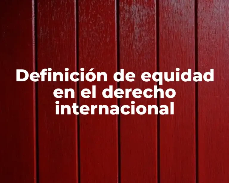 Definición de equidad en el derecho internacional