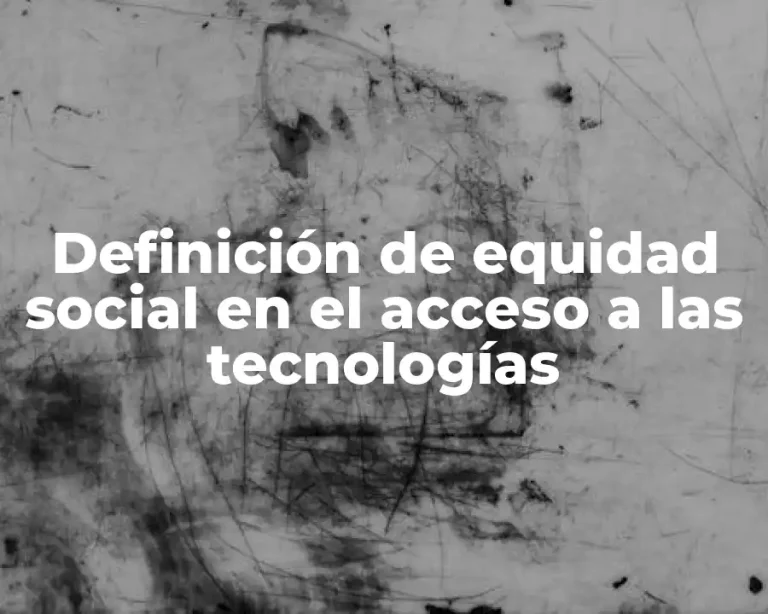 Definición de equidad social en el acceso a las tecnologías