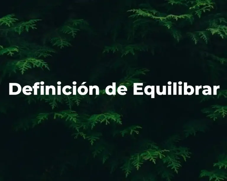 Definición de Equilibrar