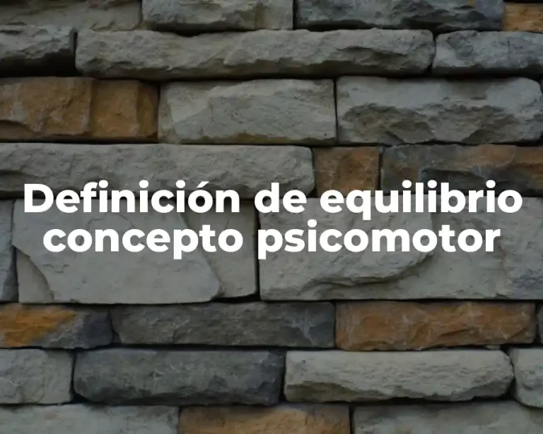 Definición de equilibrio concepto psicomotor