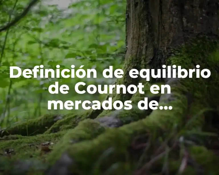 Definición de equilibrio de Cournot en mercados de electricidad