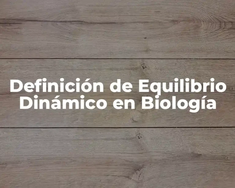 Definición de Equilibrio Dinámico en Biología