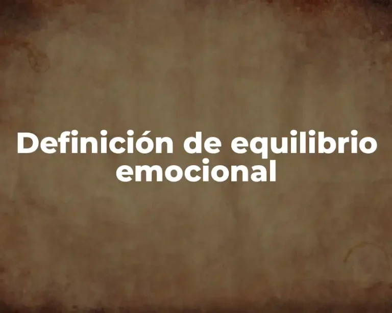 Definición de equilibrio emocional