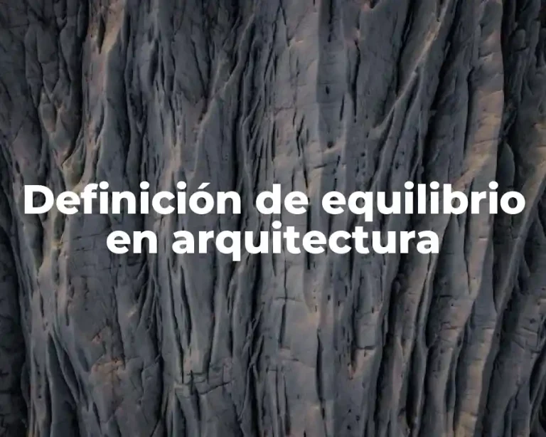 Definición de equilibrio en arquitectura