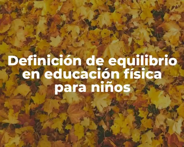 Definición de equilibrio en educación física para niños