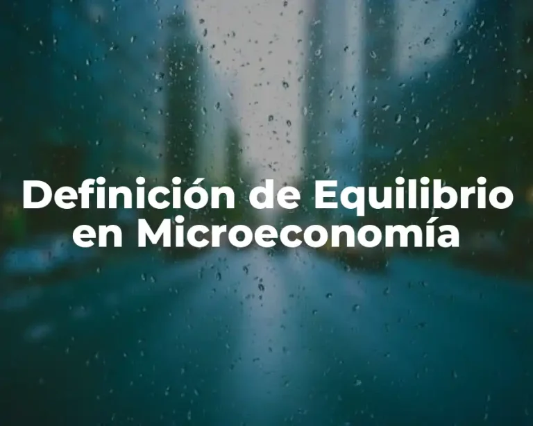 Definición de Equilibrio en Microeconomía