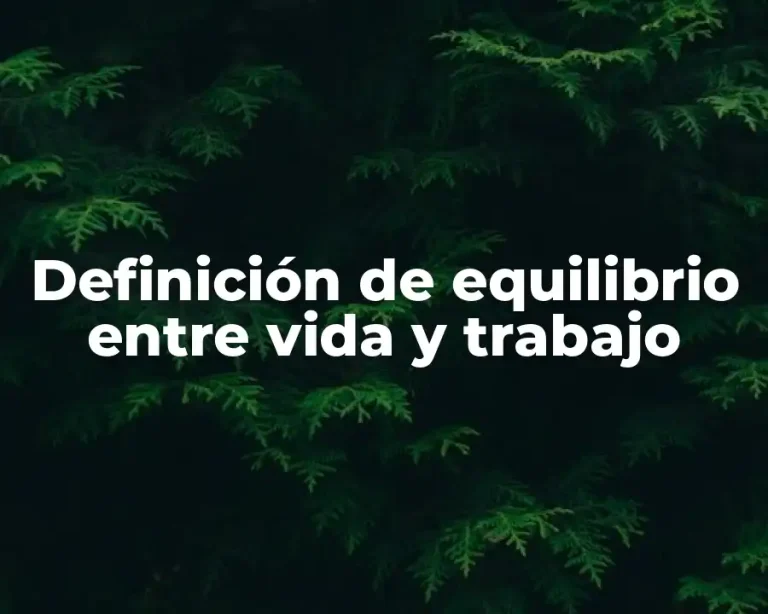 Definición de equilibrio entre vida y trabajo