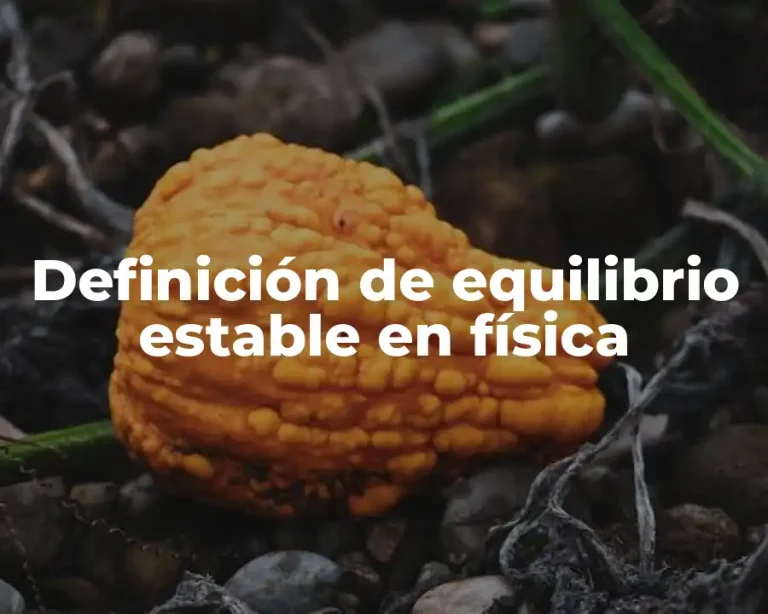 Definición de equilibrio estable en física