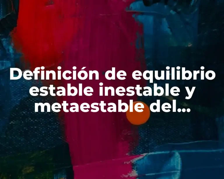 Definición de equilibrio estable inestable y metaestable del mercado