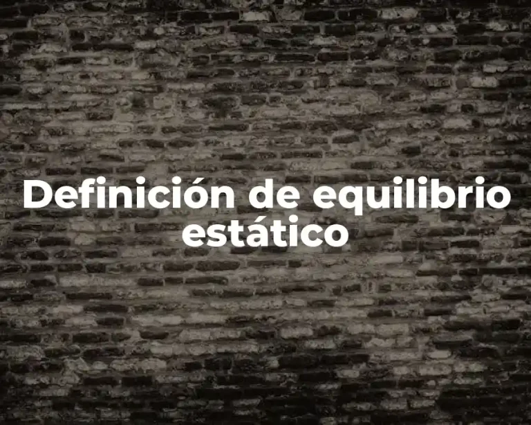 Definición de equilibrio estático