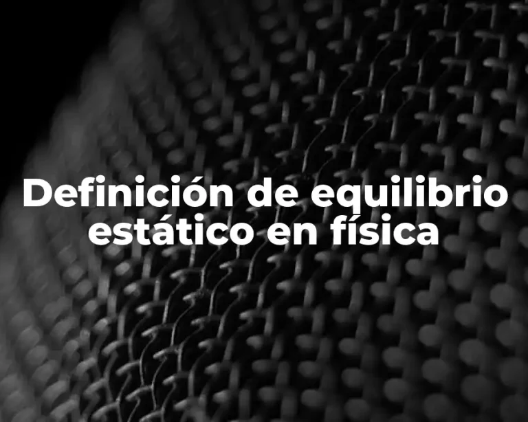 Definición de equilibrio estático en física