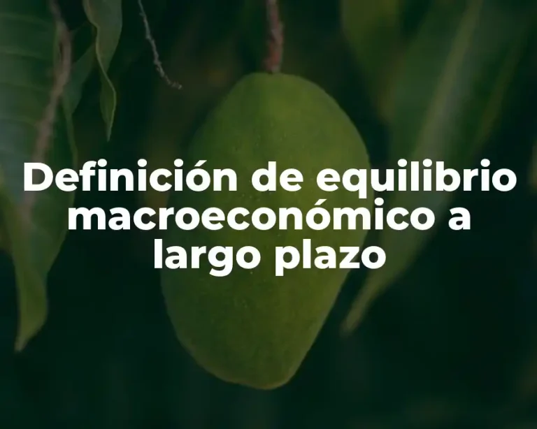 Definición de equilibrio macroeconómico a largo plazo