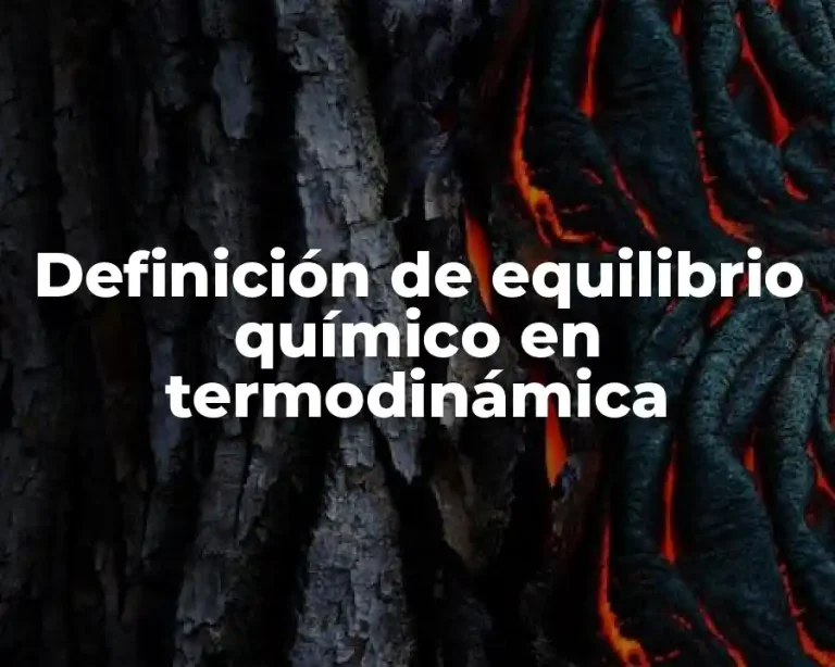 Definición de equilibrio químico en termodinámica