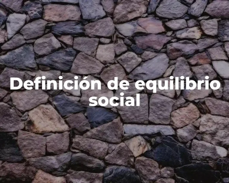 Definición de equilibrio social