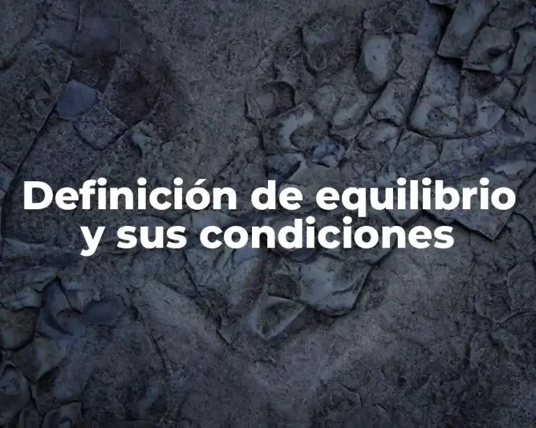 Definición de equilibrio y sus condiciones