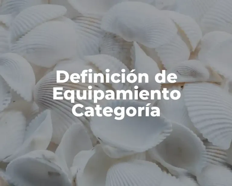 Definición de Equipamiento Categoría
