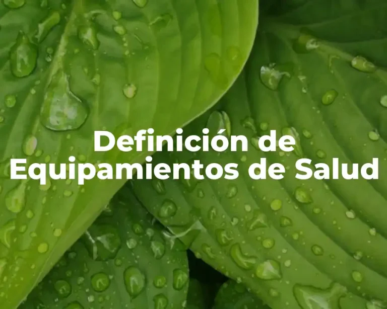 Definición de Equipamientos de Salud
