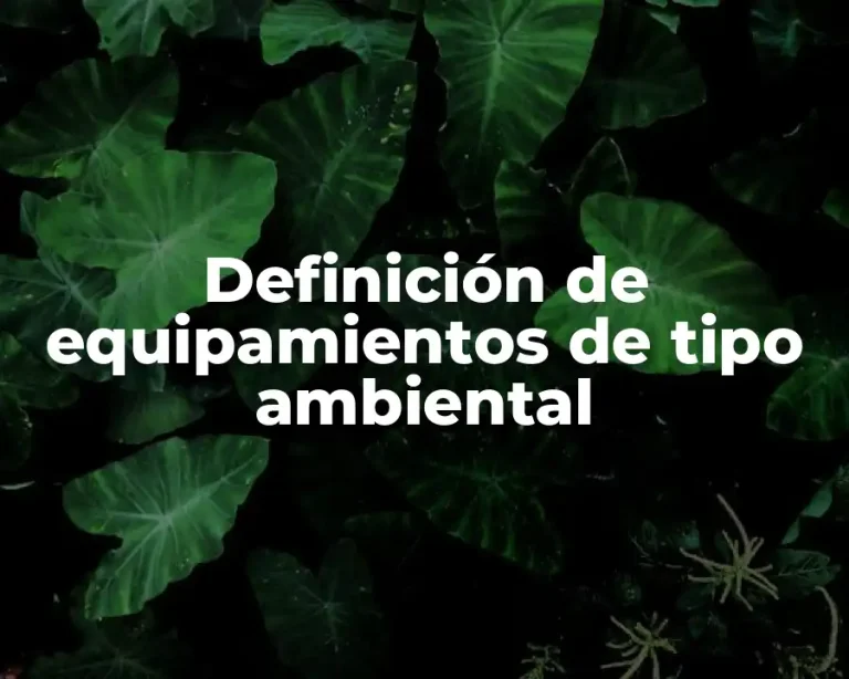 Definición de equipamientos de tipo ambiental