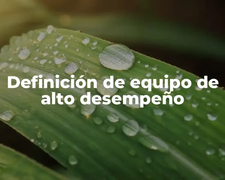 Definición de equipo de alto desempeño