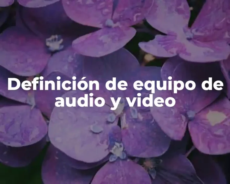Definición de equipo de audio y video