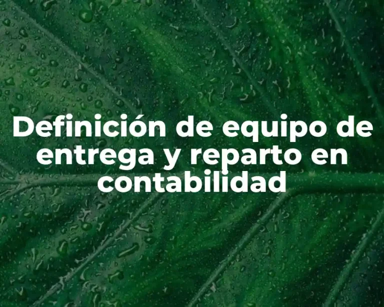 Definición de equipo de entrega y reparto en contabilidad