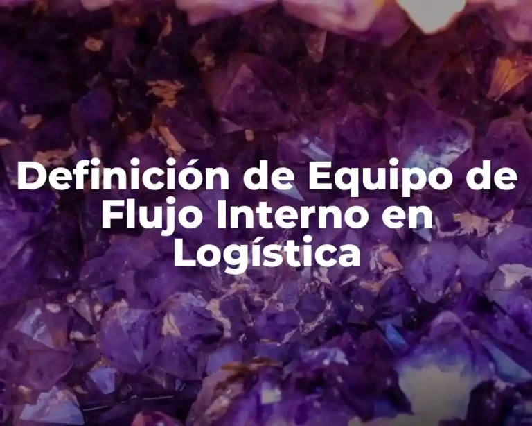 Definición de Equipo de Flujo Interno en Logística