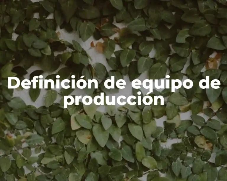 Definición de equipo de producción