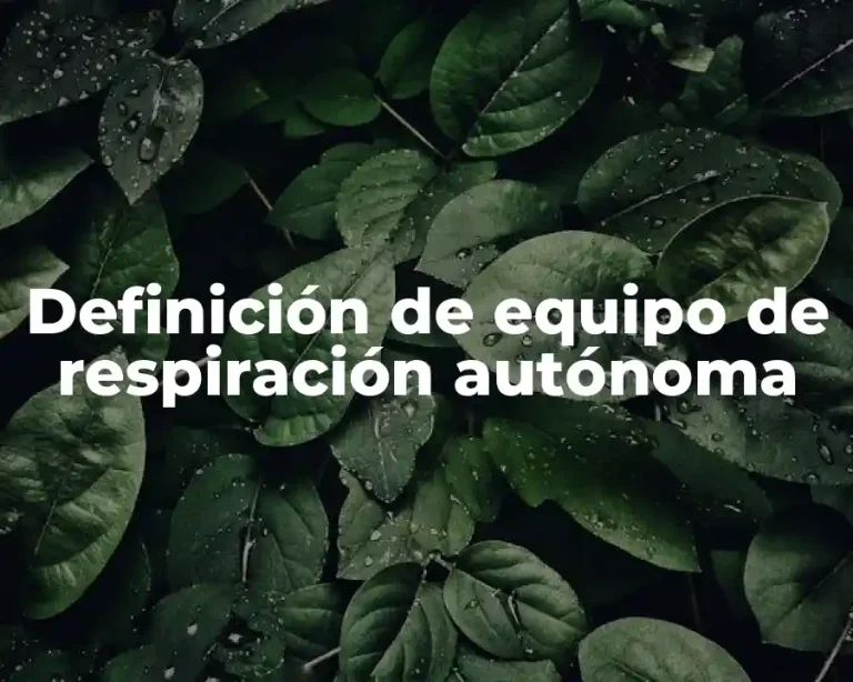 Definición de equipo de respiración autónoma