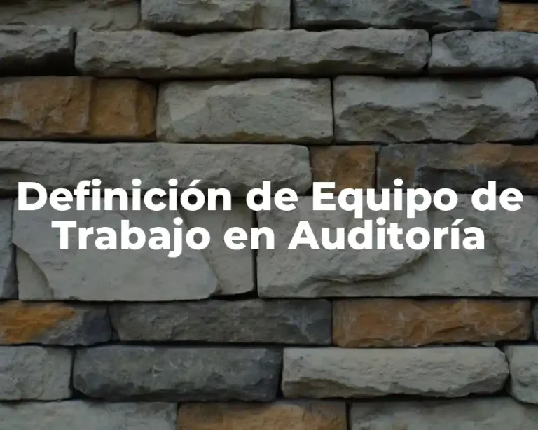 Definición de Equipo de Trabajo en Auditoría