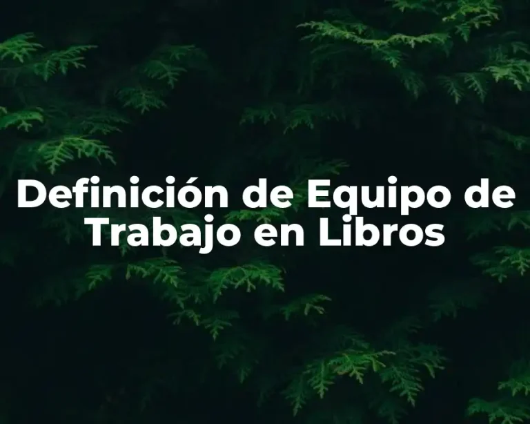 Definición de Equipo de Trabajo en Libros